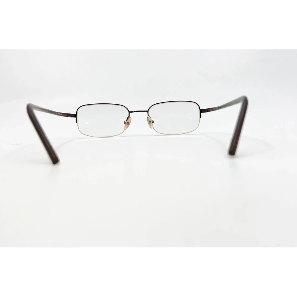 M834 Eyeglasses Frames Mens Brown Semi Rimless Rectangular 49-19-140